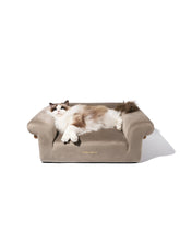 ragdoll-cat-relaxing-on-kamamuta-bread-sofa-bed-mid-shot-on-white-background