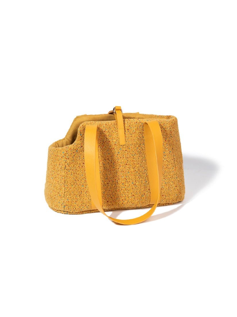 tengchong-yellow-mini-tweed-pet-tote-bag