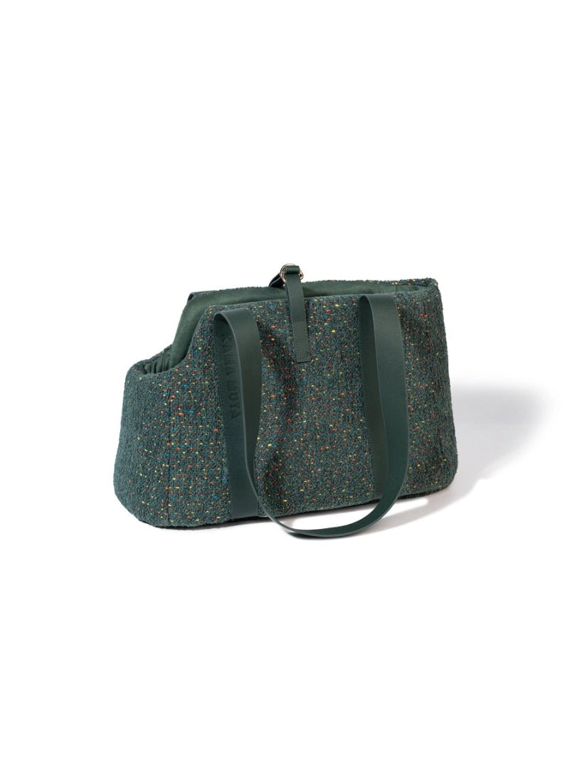 medog-green-mini-tweed-pet-tote-bag