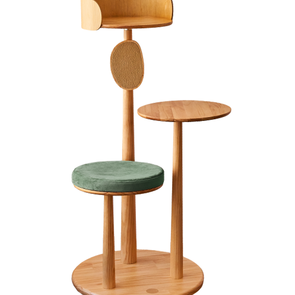 
                  
                    Luxury Wooden Cat Tree – Designer Cat Furniture with Memory Foam & Scratch Board Kamamuta
                  
                